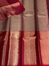 pink and Red Pure tissue Kanchipuram Silk saree - PPURE31