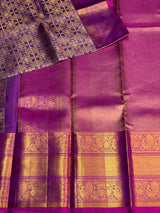 Lavender and purple Pure Kanchipuram Silk saree - PPURE32