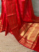 Red Banarasi silk saree- MPS2