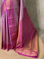 Lavender and purple Semi brocade Banarasi silk saree- PBROB