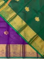 Violet and Green semi kanchipuram soft silk saree - PSSN101