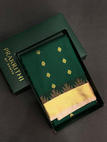 Dark Green and sandal silk saree- PSSR148