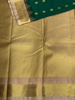 Dark Green and sandal silk saree- PSSR148