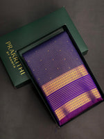 Blue and magenta silk saree- PSSR158