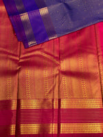 Blue and magenta silk saree- PSSR158