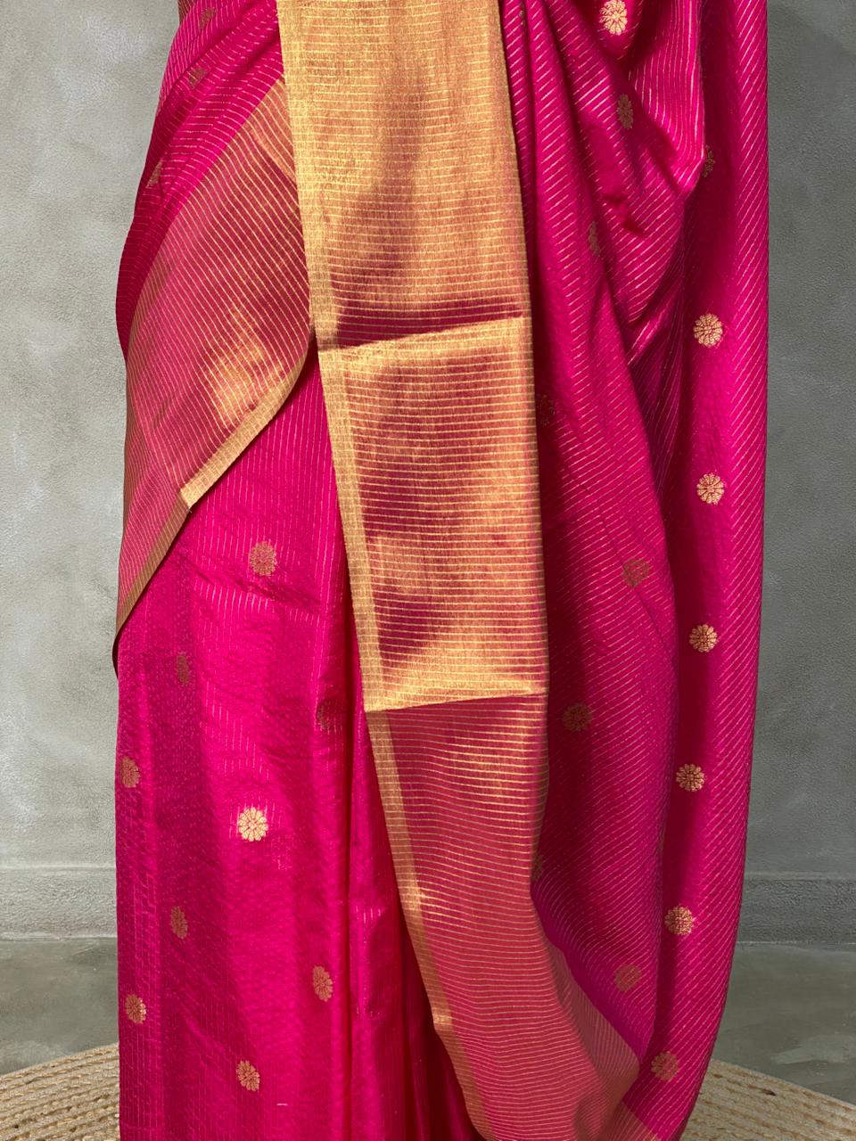 Rani Pink Banarasi silk saree- MPS2G