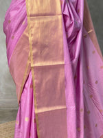 Lilac Pink Banarasi silk saree- MPS2B