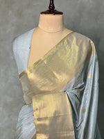 Grey Banarasi silk saree- MPS2C