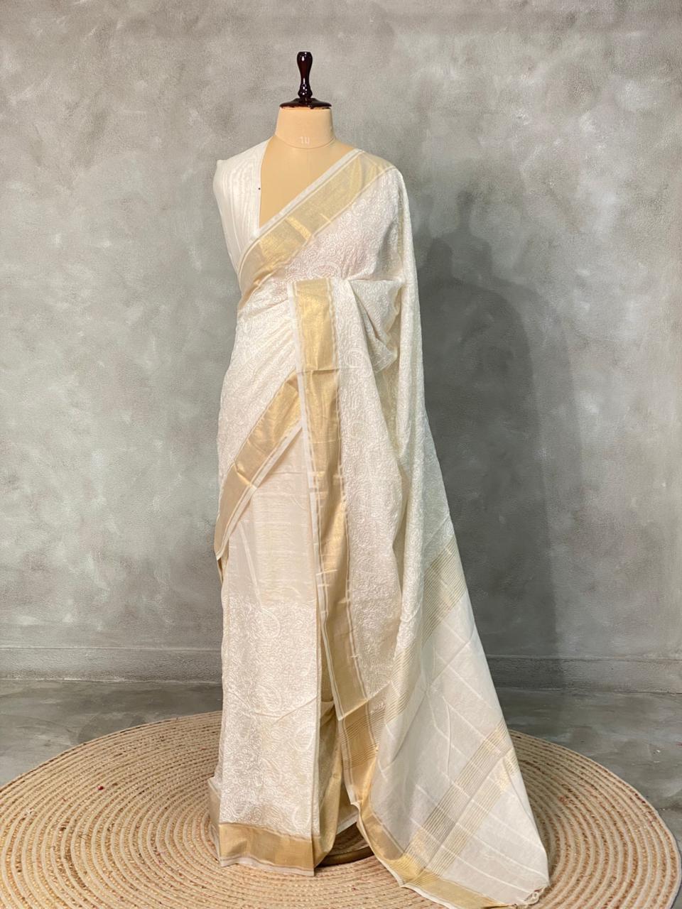 OffwhiteBanarasi silk saree- MPS13