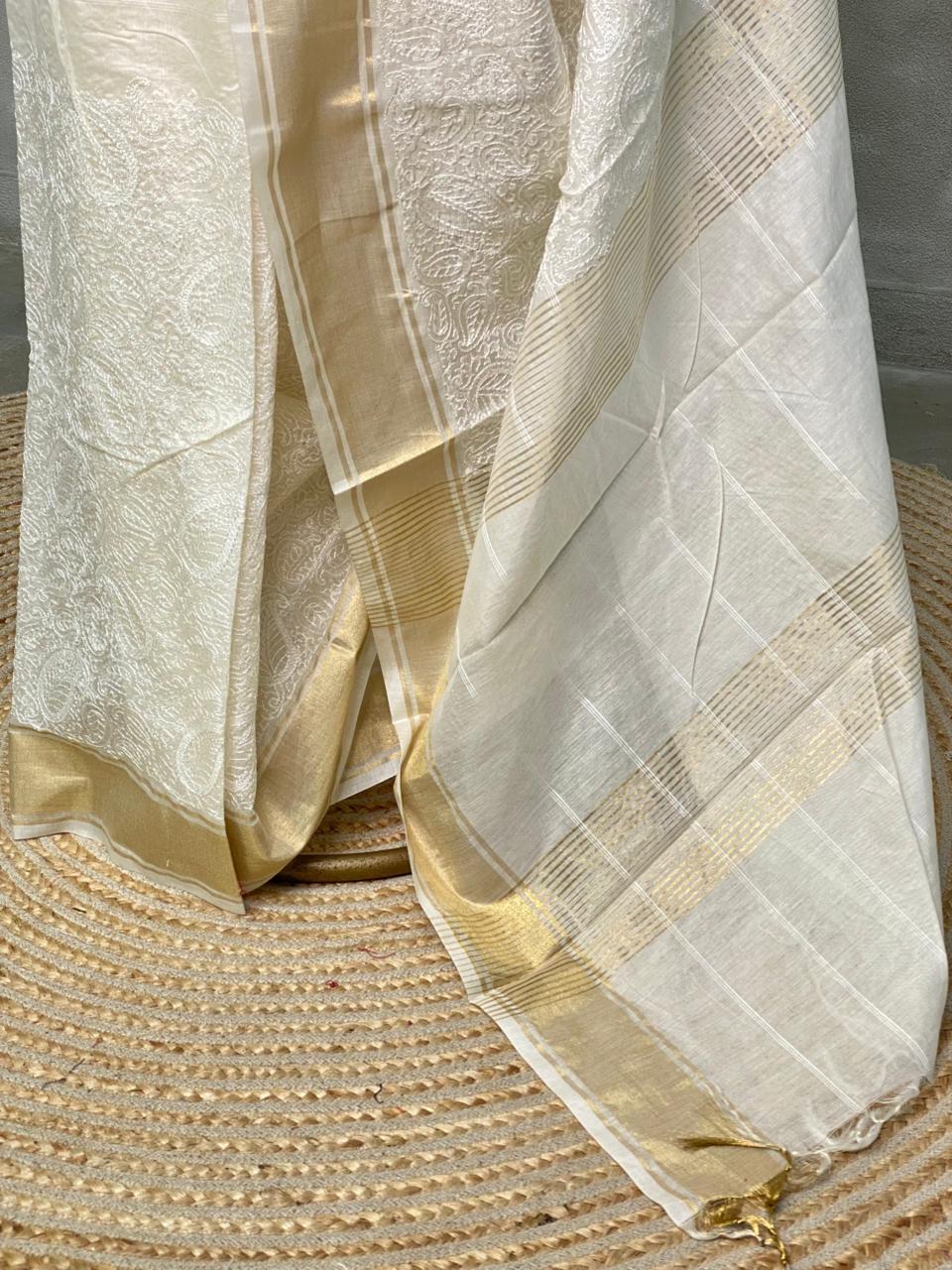 OffwhiteBanarasi silk saree- MPS13