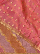 Orange and peach Banarasi silk saree- MPS11B