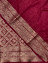 Deep maroon brocade Banarasi silk saree- MPSBRO2