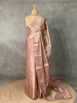 Pastal pink brocade Banarasi silk saree- MPSBRO4