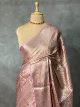 Pastal pink brocade Banarasi silk saree- MPSBRO4