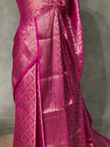Magenta brocade Banarasi silk saree- MPSBRO5