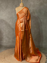 orange brocade Banarasi silk saree- MPSBRO6