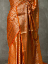 orange brocade Banarasi silk saree- MPSBRO6