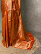 orange brocade Banarasi silk saree- MPSBRO6