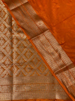 orange brocade Banarasi silk saree- MPSBRO6