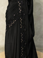 Black Pure chiffon designer saree - PSD11