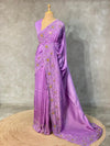 Lavender Raw silk designer saree - PSD13