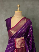 Wine and magenta Banarasi saree -BSP1