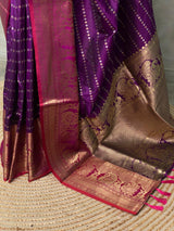 Wine and magenta Banarasi saree -BSP1