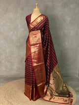 Maroon Banarasi saree -BSP2