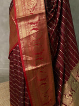 Maroon Banarasi saree -BSP2