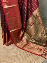 Maroon Banarasi saree -BSP2