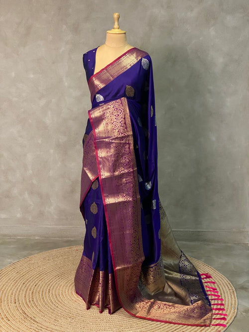 Royal Blue Banarasi saree -BSP3