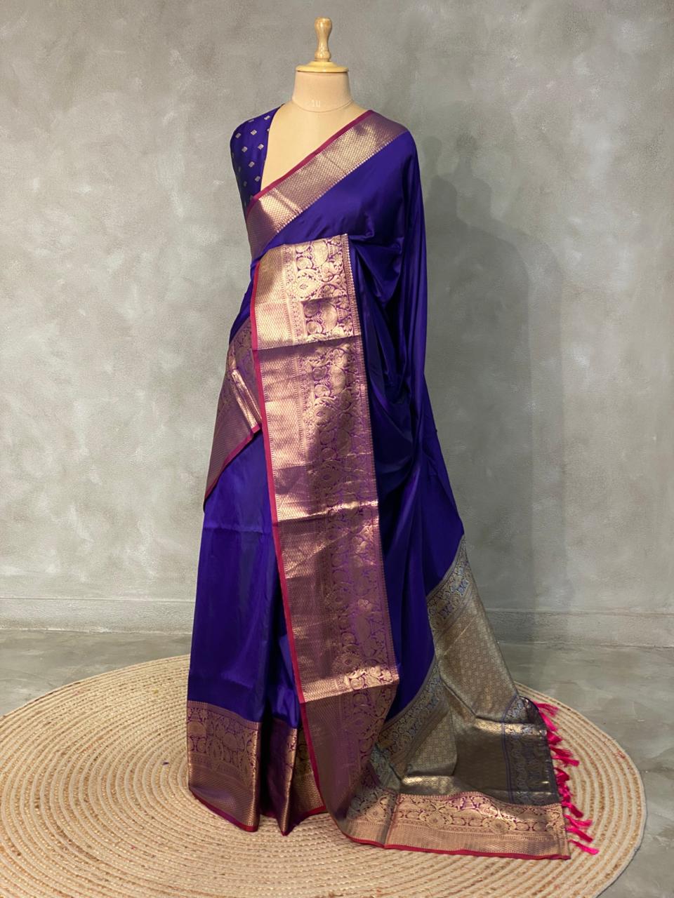 Royal Blue Banarasi saree -BSP4