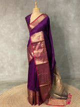 Dark wine Banarasi saree -BSP5