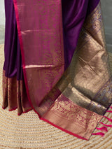 Dark wine Banarasi saree -BSP5