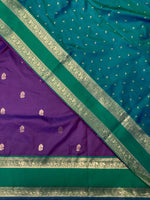 Violet and green Banarasi saree -BSP7A