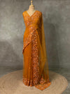 Mustard Yellow net designer saree - PSD16