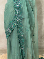 Green net designer saree - PSD19L