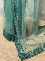 Green net designer saree - PSD19L