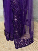 Violet net bridal designer saree - PSD27