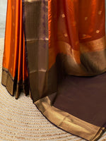 Rust Orange and Brown silk saree- PRUSTC