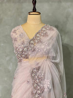 Nude shade net bridal designer saree - PSD39