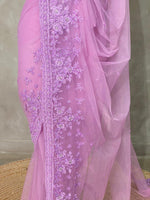 Lavender net bridal designer saree - PSD41