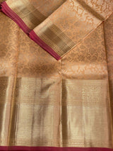 Nude Peach and rani pink Kanchipuram Silk saree - PPURE58