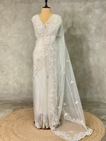 white net bridal designer saree - PSD45