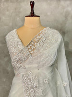 white net bridal designer saree - PSD51