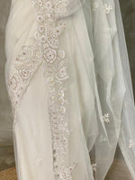 white net bridal designer saree - PSD51