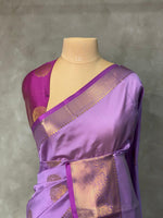 Lavender and Purple semi kanchipuram soft silk saree - PSSN112N