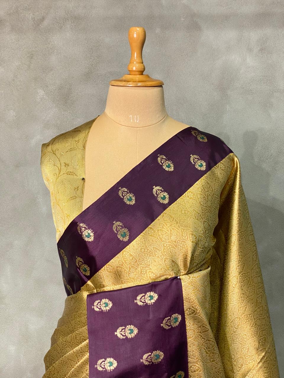 Gold Tissue Banarasi silk saree- AISH4 IH