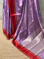 Lavender and Maroon banarasi silksaree - AISH16