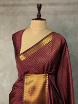 Maroon banarasi silksaree - AISHCK3-IH